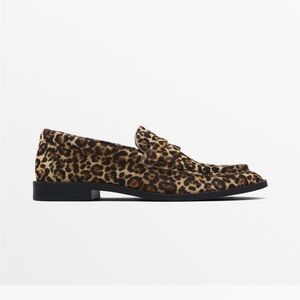 Massimo Dutti Cheetah Penny Loafers